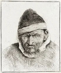 Bauer mit spitzer Pelzmütze