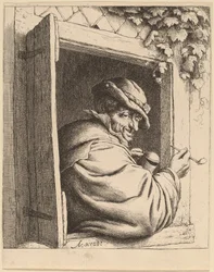 Raucher am Fenster