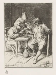 Geiger und ein singender Mann und Frau