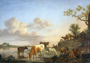 Landschaft: Tiere am Fluss