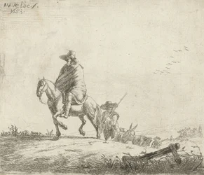 Reiter und Viehtreiber auf einem Feldweg, 1653