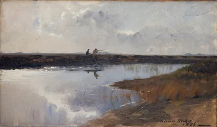 Jäger im Moor nördlich von Skagen