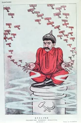 Karikatur Stalins aus der französischen Zeitschrift „Fantasio“, um 1930