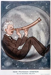 Herr Professor Einstein oder der relative Kolossal - Illustration von Adrien Barrere in „Fantasio“ vom 01.03.1931