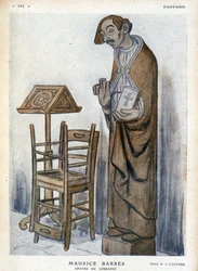Maurice Barrès und Apotre de Lorraine - Karikatur von Adrien Barrère in „Fantasio“