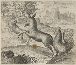Fabel vom Löwen, Esel und Hahn