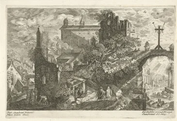 Holzkreuz an altem Stadttor