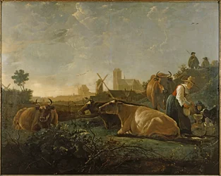 Magd und Vieh in der Nähe von Dordrecht