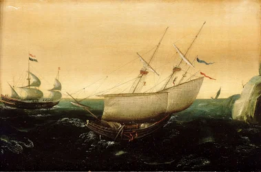 Ein niederländisches Schiff hart am Wind, ca. 1610