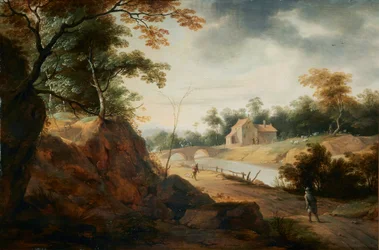 Landschaft mit Reisenden