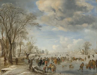 Winter in Holland: Eislaufszene, 1645