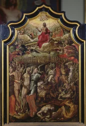 Das Jüngste Gericht, zentrales Panel eines Triptychons, 1555
