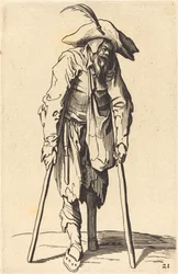 Bettler mit Holzbein