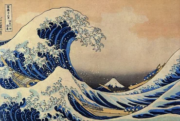Hinter der großen Welle bei Kanagawa