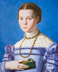 Porträt eines Mädchens mit einem Buch, möglicherweise Giulia di Alessandro de Medici