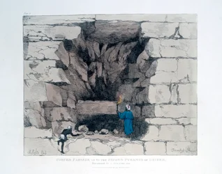 Erzwungener Durchgang in der zweiten Pyramide von Gizeh, Ägypten, 1820