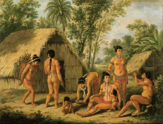 Eine Familie von Kariben auf der Insel St. Vincent