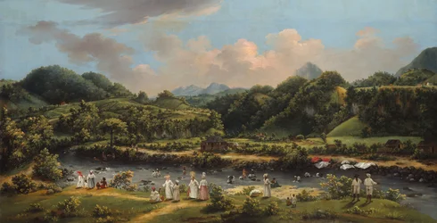Blick auf den Fluss Roseau, Dominica