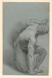Kniende Figur (Vorderseite); liegende Figur (Rückseite)