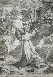 Die Stigmatisation des heiligen Franziskus auf dem Berg La Verna (1224)