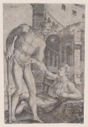 Ein Mann hilft einem anderen auf die Beine, ca. 1514-36