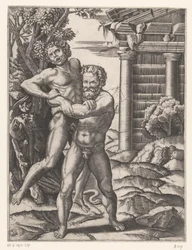 Herkules ringt mit Antäus