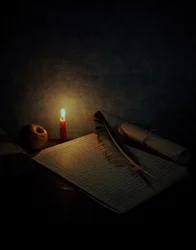 Ruhiges Kerzenlichtstudium