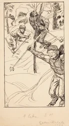Die Brüder beim Skifahren