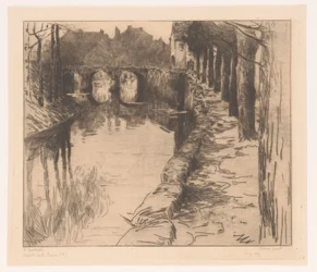 Alte Brücke über einen Kanal in Diksmuide