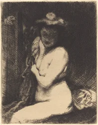 Frau bei ihrer Toilette