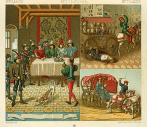 Leben auf der Burg und Transportmittel im 14. Jahrhundert