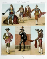 Toreador-Kostüm in Spanien - in „Le costume ancien et historique“ von Racinet