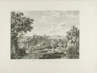 Ansicht der gewundenen Mauer in der Villa Borghese
