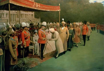 Eduard VII. empfängt Maharadschas und Würdenträger vor seiner Krönung