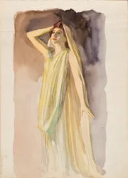 Aino Ackté als Alcestis, Ganzkörperskizze