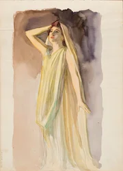 Aino Ackté als Alcestis, Ganzkörperskizze