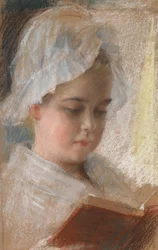 Porträt von Berta Edelfelt, Studie