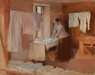 Frau beim Bügeln, Studie für die Wäscherinnen