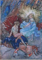 "Nein, piekse diesen armen Krebs nicht", aus The Water Babies, veröffentlicht von Humphrey Milford Oxford University Press, ca. 1930