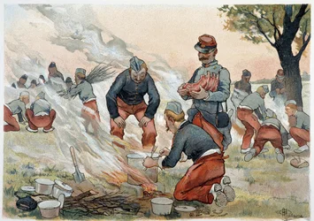 La Popote - in „Album militaire“ von Albert Guillaume (1873-1942), ca. 1900