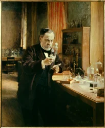 Porträt von Louis Pasteur in seinem Labor
