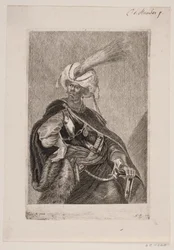 Ein schwarzer Afrikaner in Rüstung