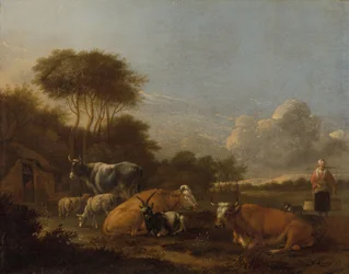 Landschaft mit Vieh