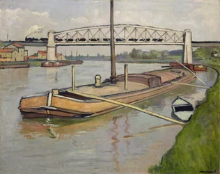 Landschaft mit einem Lastkahn, Port de Conflans