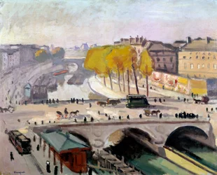 Die Pont Saint Michel und der Quai des Grands Augustins in Paris