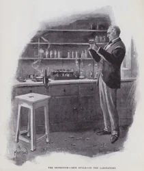 Der Detektiv, neuer Stil, im Labor