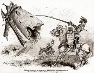 Don Quijote für eine Werbung für das stärkende Globeol, um 1916 (Illustration)