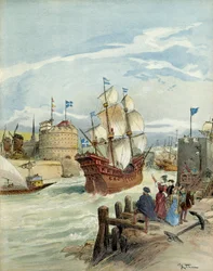 Die französische Flotte in Le Havre, die durch Entscheidung von Franz I. entstand