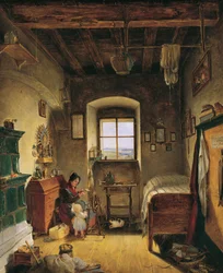 Die Witwe des Landwehrmannes (Bauernstube)