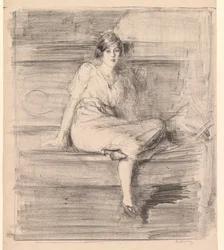 Ohne Titel (Junge Dame sitzend)